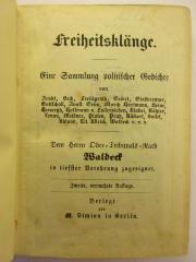 6 L 2&lt;2&gt; : Freiheitsklänge : eine Sammlung politischer Gedichte vorzüglichsten Dichter des deutschen Volkes (1850)