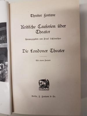 1 L 197-2,8 : Kritische Causorien über Theater : Die Londoner Theater : mit einem Porträt ([1908])