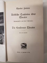 1 L 197-2,8 : Kritische Causorien über Theater : Die Londoner Theater : mit einem Porträt ([1908])