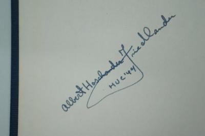 98 031316 : Die Apokryphen des Alten Testament nebst einem Anhang über die Pseudepigraphenliteratur (1891);- (Friedlander, Albert Hoschander), Von Hand: Autor, Datum; 'Albert Hoschander Friedlander
HUC '49'. 