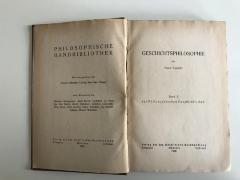 CC 8100 S271 : Geschichtsphilosophie (1920)