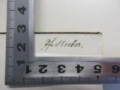 - (Rieber, Jacob), Von Hand: Name; 'Pfr. Rieber'. 
