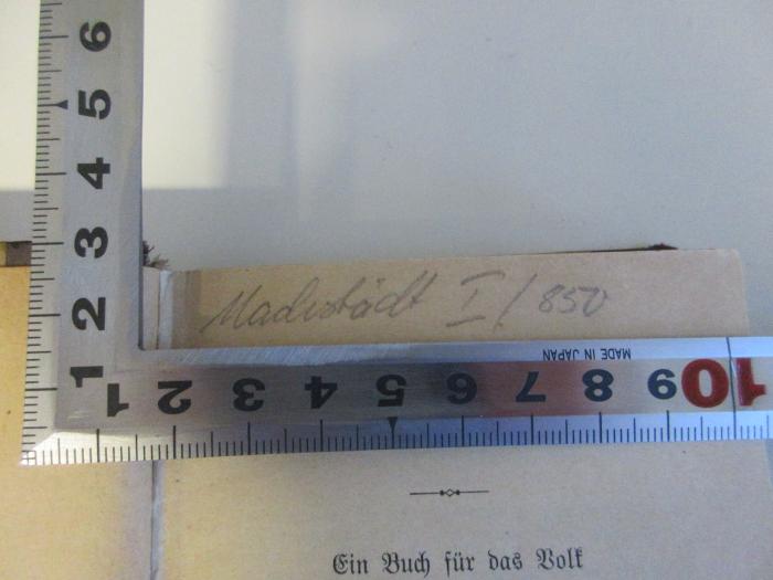 DD 8720 L719.1890 : Lienhard und Gertrud : ein Buch für das Volk ([1890]);- (Nachstädt, Wilhelm ), Von Hand: -; 'Nachstädt I/850'. 