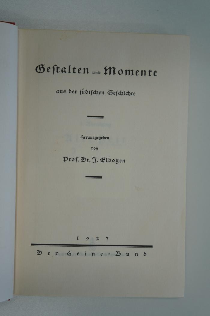 02A.000808 : Gestalten und Momente aus der juedischen Geschichte (1927)