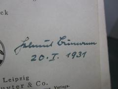 - (Bumann, Helmut), Von Hand: Autogramm, Name, Datum; 'Helmut Bumann
20.I.1931'. 