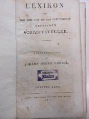 AF 08070.802-2 : Lexikon der vom Jahr 1750 bis 1800 verstorbenen Teutschen Schriftsteller (1805)