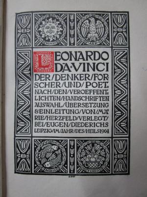 IV 889: Leonardo da Vinci : der Denker, Forscher und Poet (1904)