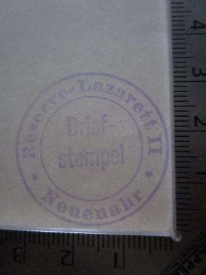 Kc 605: Kurze Biographien berühmter Physiker (102);J / 183 (Deutsches Reich. Reserve-Lazarett II (Neuenahr)), Stempel: Berufsangabe/Titel/Branche, Name, Ortsangabe; 'Reserve-Lazarett II
* Neuenahr *
Briefstempel'.  (Prototyp)