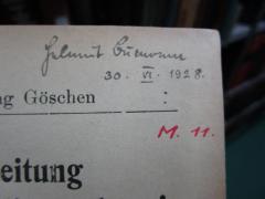 - (Bumann, Helmut), Von Hand: Autogramm, Name, Datum; 'Helmut Bumann
30. VI. 1928.'. 