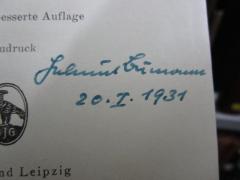- (Bumann, Helmut), Von Hand: Autogramm, Name, Datum; 'Helmut Bumann
20. I. 1931'. 