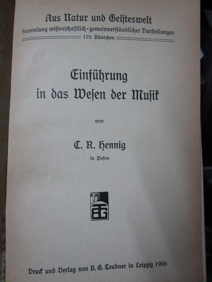 IV 13131 2. Ex.: Einführung in das Wesen der Musik (1906)