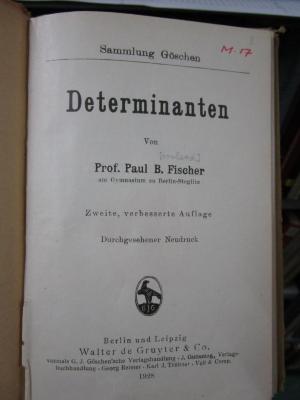 Ic 220 b 1928: Determinanten (1928)