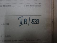 - (Groß-Berlin. Bezirksamt [...]. Oberschule für Mädchen), Von Hand: Signatur; 'II B/533'. 
