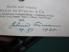 - (Bumann, Helmut), Von Hand: Autogramm, Name, Datum; 'Helmut Bumann
19. XII. 1930.'. 