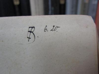 Ta 257: Erfinderfibel (1920);- (R.[?], E.[?]), Von Hand: Monogramm, Nummer; 'ER 6.20.'. 