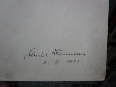 - (Bumann, Helmut), Von Hand: Autogramm, Name, Datum; 'Helmut Bumann
5. III. 1931'. 