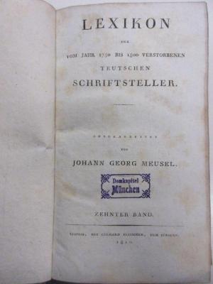 AF 08070.802-10 : Lexikon der vom Jahr 1750 bis 1800 vertsorbenen Teutschen Schriftsteller (1810)