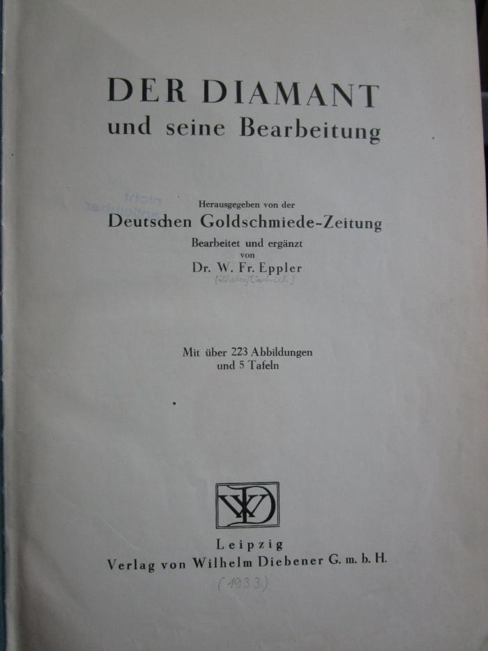 Tr 766: Der Diamant und seine Bearbeitung (1933)