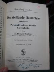 IX 523 c 1929 2: Darstellende Geometrie : Zweiter Teil: Perspektive ebener Gebilde, Kegelschnitte (1929)