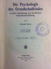 Eba 488/1 ausgesondert : Die Psychologie des Grundschulkindes (1930)