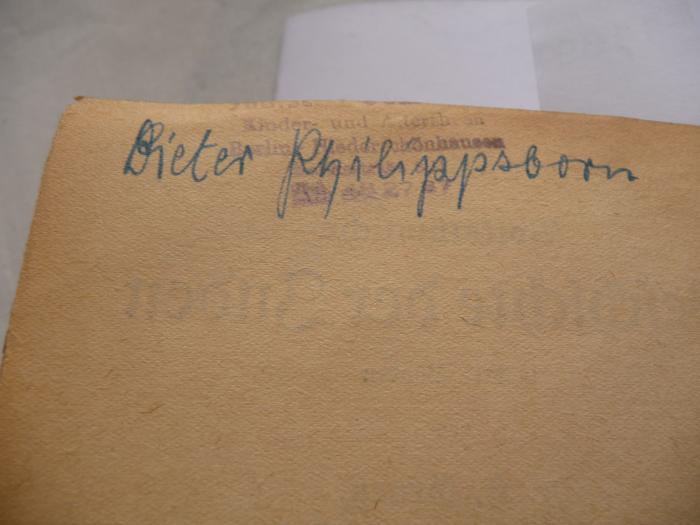 - (Philippsborn, Dieter), Von Hand: Autogramm, Name; 'Dieter Philippsborn'. 