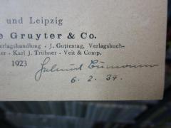 - (Bumann, Helmut), Von Hand: Autogramm, Name, Datum; 'Helmut Bumann
6. 2. 34.'. 