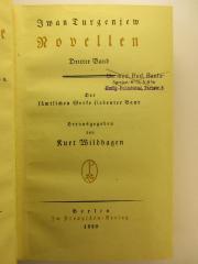 1 O 7-7 : Sämtliche Werke : Novellen Band III. (1920)