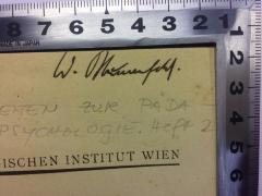 - (Blumenfeld, Walter), Von Hand: Name; 'W. Blumenfeld'. 