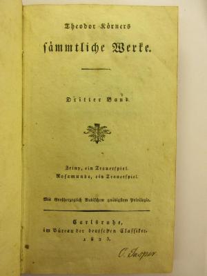 1 L 241-3 : Sämmtliche Werke : 3, Trauerspiele (1823)