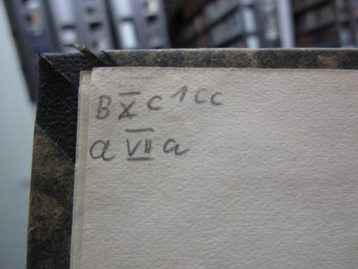 Hf 82 3. Ex.: Weltfrömmigkeit : ein Vortrag (1941);- (unbekannt), Von Hand: Signatur; 'B X c 1 cc
A VII a'. 