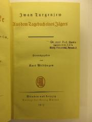 1 O 7-4 : Sämtliche Werke : 4. Aus dem Tagebuch eines Jägers (1913)