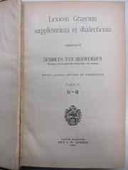 AH 43260 H581-2 : Lexicon Graecum suppletorium et dialecticum :  2. M - O (1910)