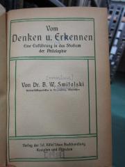 Hc 73: Vom Denken u. Erkennen : eine Einführung in das Studium der Philosophie (1914)