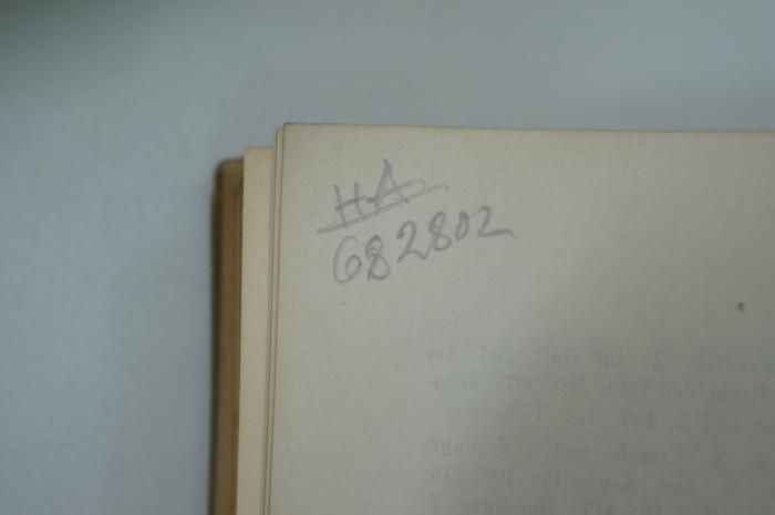 02A.001491 : Die Religion der Vernunft aus den Quellen des Judentums (1919);- (unbekannt), Von Hand: Signatur; 'HA 682802'. 