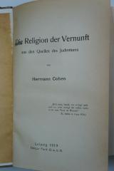 02A.001491 : Die Religion der Vernunft aus den Quellen des Judentums (1919)