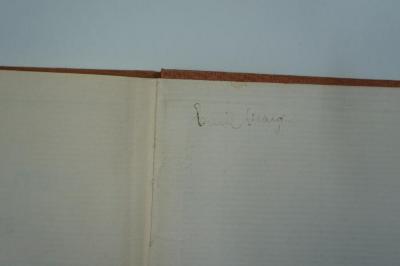 02A.001870 : סדר ההגדה לליל שמורים - Erzählung von dem Auszuge Israels aus Ägypten für die beiden ersten Peßachabende (1925);- (Mayer, Emil), Von Hand: Autogramm; 'Emil Mayer'. 