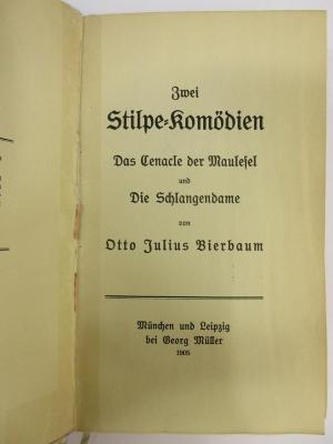 5 L 162 : Zwei Stilpe-Komödien : Das Senacle der Maulesel und die Schlangendame (1905)