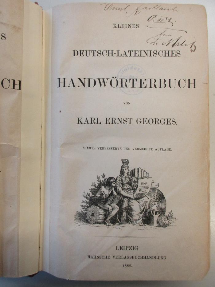 AH 26110 G351(4)-Dt.-lat. : Kleines Deutsch-Lateinisches Handwörterbuch (1882)