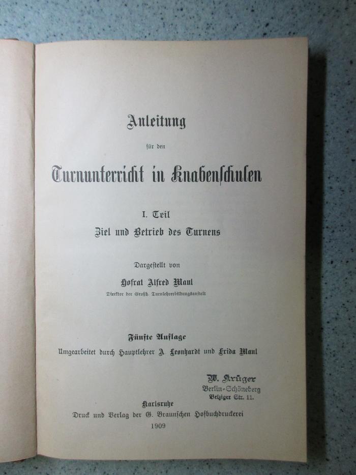ZX 7220 M449-1(5)-2(6) : Anleitung für den Turnunterricht in Knabenschulen. T. 1-2 (1908-9)