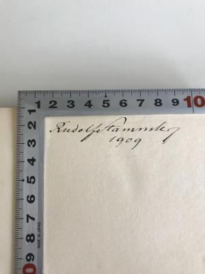 CG 537 / 2 (ausgesondert) : Die Mitgift in Rechtsvergleichender Darstellung (1909);- (Stammler, Rudolf), Von Hand: Name, Datum; 'Rudolf Stammler 1909'. 