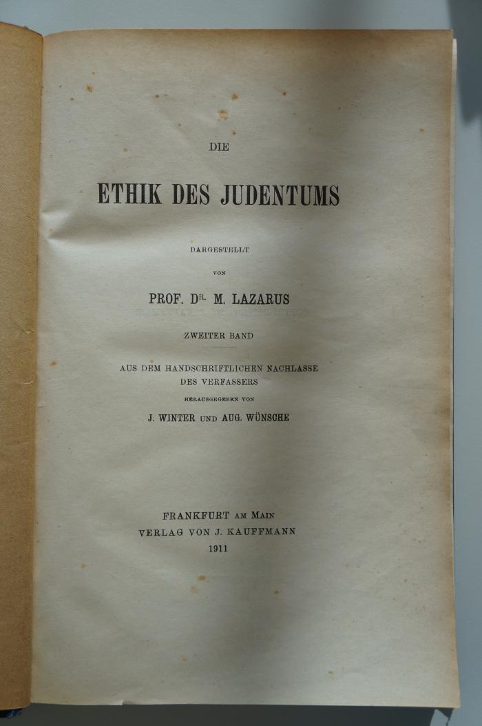 02A.002603 : Die Ethik des Judentums (1911)