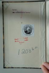 - (Theologisches Institut der Universität Berlin), Stempel: Name, Ortsangabe, Besitzwechsel: ungültig; 'Theologisches Institut 
der Universität Berlin
Bücherei'. 