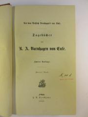 2 F 153&lt;2&gt;-2 : Tagebücher : aus dem Nachlaß Varnhagen's von Ense (1863)