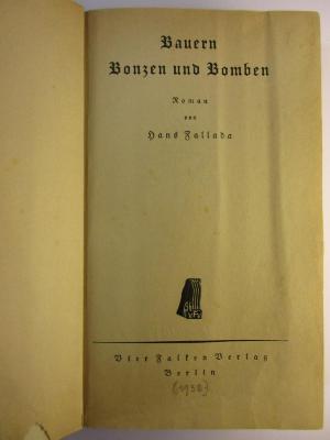 4 L 186 : Bauern
Bonzen und Bomben (1938)