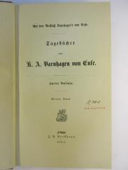 2 F 153&lt;2&gt;-4 : Tagebücher : aus dem Nachlaß Varnhagen's von Ense (1863)