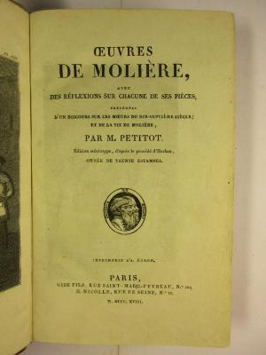 1 N 36-5 : L'étourdi, ou les contre-temps. Le dépit amoureux. Les précieuses ridicules. Sganarello, ou le cocu imaginaire (1818)