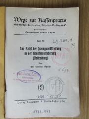 LA 389.1 (ausgesondert) : Das Recht der Zwangsvollstreckung in der Krankenversicherung (Beitreibung) (1937)