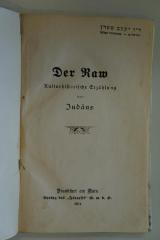 02A.014675 : Der Raw : Kulturhistorische Erzählung von Judäus (1913)