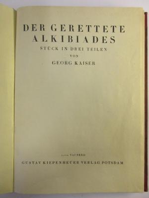 5 L 108 : Der Gerettete Alkibiades (1920)