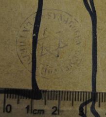 - (Synagogengemeinde Bentheim), Stempel: Name, Berufsangabe/Titel/Branche, Ortsangabe, Abbildung; 'Synagogen-Gemeinde Bentheim[?]'.  (Prototyp)